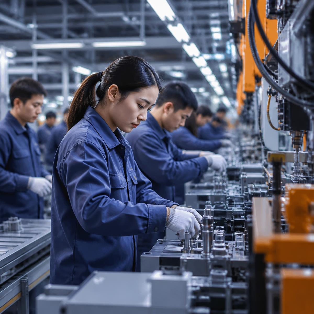 Linha de montagem em fábrica na China